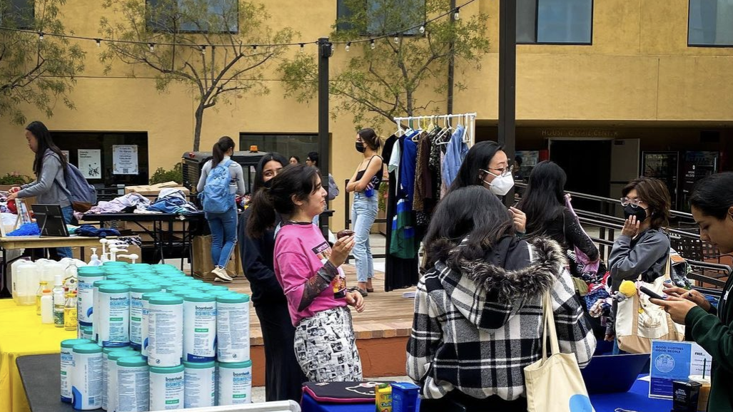 Students at recycling fair